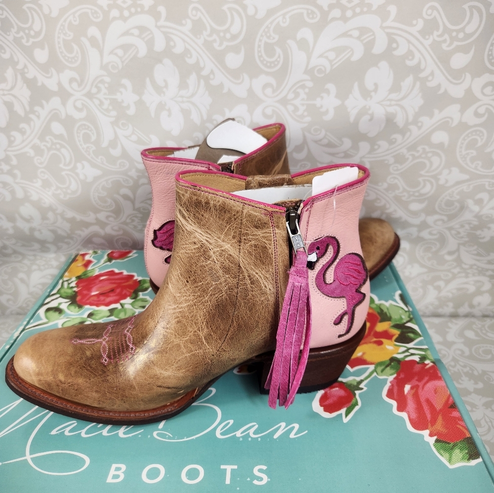 NIB Macie Bean "Goldilocks '5" Rosa La Fonda' Flamingo Ankle Boots #M5216 - Picture 4 of 11